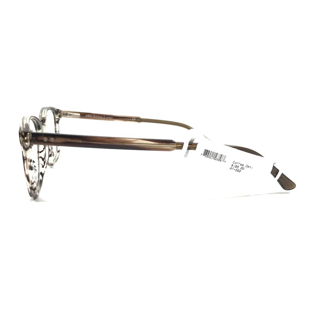 Adin Thomas Eyeglasses Frames AT-560 C2 Coffee Demi Striped Full Rim 52-18-140